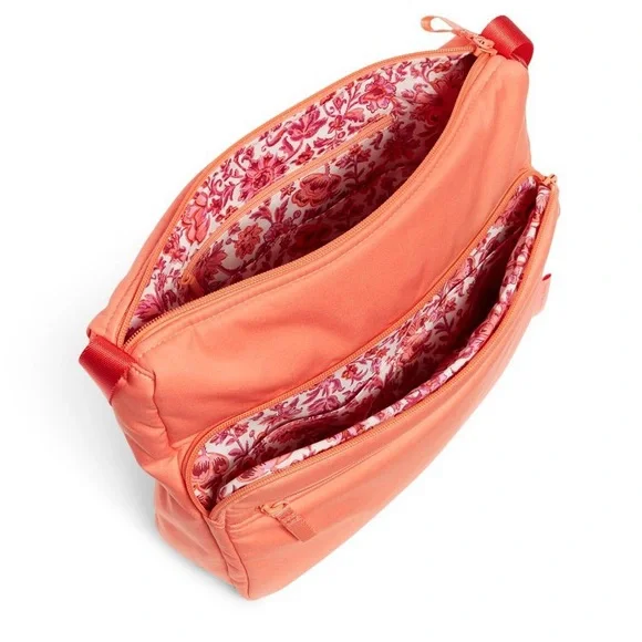 Vera Bradley Recycled Cotton Utility Crossbody Purse Desert Flower Pink - Picture 3 of 3